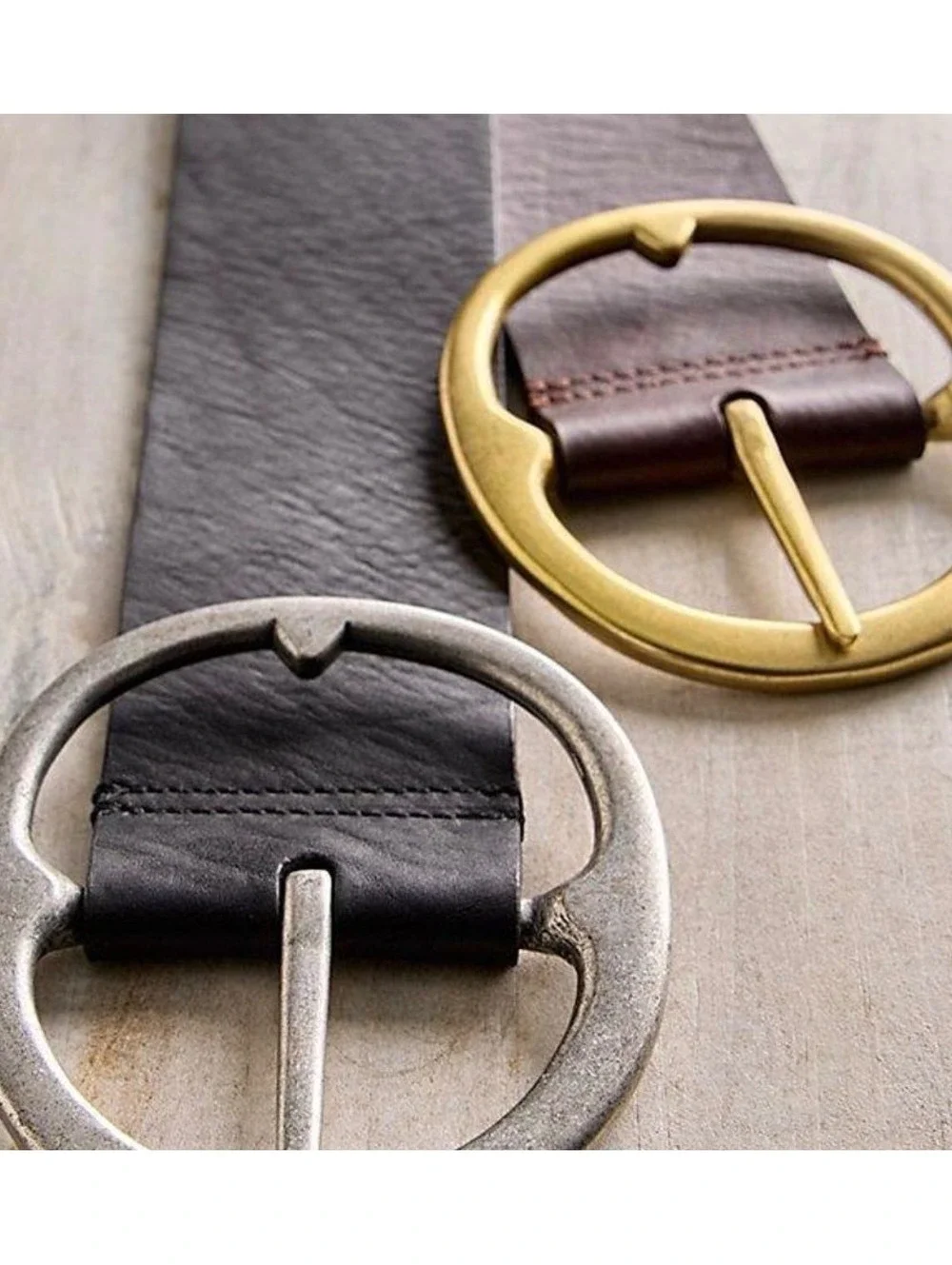 NWT Free People Brown Espresso Leather Belt With Brass Buckle SZ S/M
